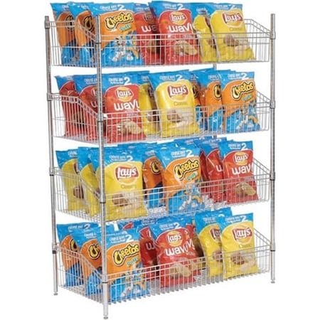 Swivel 48 x 18 in. Chrome Basket Shelving Unit SW104789